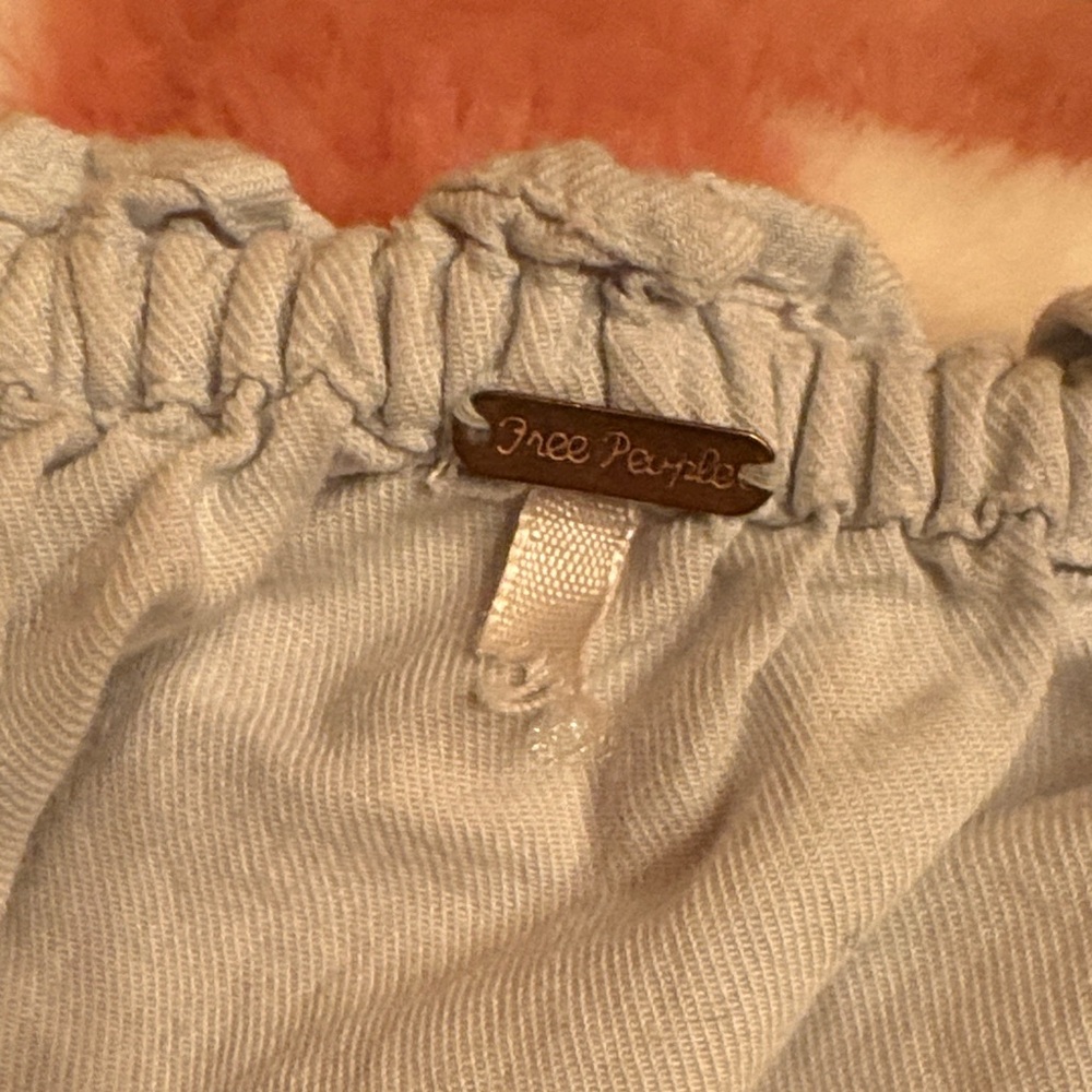 Free People White Blouse with Orange Floral Embroidery - Picture 2 of 2